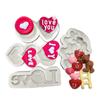Molde de Silicona para el Día de San Valentín Amor Molde para Hornear Chocolate diy Vela Decoración de Pastel Molde de Silicona de Azúcar Invertido