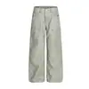 Pantalones de Trabajo Lavados Estilo Retro Americano Oso Mágico 2026 Otoño Pierna Recta Personalizados con Spray de Tinta Pantalones de Leñador Pierna Ancha Pantalones Casuales