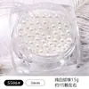 Joias de unha de pérola redonda tridimensional atacado branco puro mini caixa diy acessórios de decoração de unha de pérola