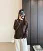 Ropa Zhengqite/Suéter de Forro Polar Manga Larga Cárdigan de Punto de Lana Chaqueta Capa Base para Otoño e Invierno