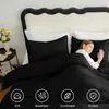 Kit de Alta Venta Transfronterizo Comercio Exterior Hotel Europeo y Americano B&B Dormitorio Estudiante Edredón Juego de Tres Piezas Color Sólido Ropa de Cama de Alta Gama