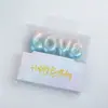 Vela para o Dia dos Namorados Transfronteiriça Vela de Confissão LOVE Letras Banhadas a Ouro Cor Degradê Inserção para Decoração de Bolo Feliz Aniversário