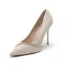 Tacones Altos de Punta Aguja con Pedrería para Mujer, Listos para Envíos Transfronterizos, Zapatos de PU para el Trabajo, Entrega en 72 Horas, Tacones Ultra Altos