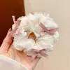 Goma para el pelo dulce floral estilo bosque para mujer, coleta suave y de alta gama estilo coreano, cuerda grande para el pelo, accesorio para el pelo de Ins, accesorio para la cabeza