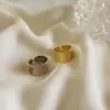 JZ95 anillo de apertura geométrica lisa para mujer s925 plata de ley textura simple industria pesada Corea Puerta Este tendencia viento frío