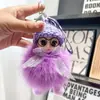 Chaveiro Pingente de Carro Boneca de Pelo de Raposa Real Olhos Grandes Brinquedo de Pelúcia Fofo Pingente de Bolsa Presente para Casal