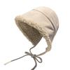 Ins Face Mostrando Pequeno Outono e Inverno Pelúcia Engrossado Quente Chapéu Feminino Proteção de Ouvido À Prova de Vento Lã de Cordeiro All-match Strap Fisherman Hat