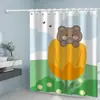 Juego de Cortina de Ducha, Sin Perforaciones, Impermeable y a Prueba de Moho, Lona para Baño, Cortina de Ducha Gruesa de Dibujos Animados, Bloqueo de Agua