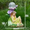 Nuevo producto transfronterizo: Luz nocturna solar de hada de flor para manualidades de resina para exteriores para macetas de jardín, césped y decoraciones de plantas en maceta