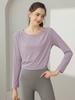Jaqueta de Yoga Jacquard Jadeite de Nylon de Manga Longa Blusa Solta Feminina Outono e Inverno Esportes Fitness Senso de Alto Padrão
