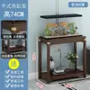 Soporte de exhibición de piedra, soporte para pecera, base, mesa auxiliar, mesa de rincón, soporte para plantas, sala de estar de madera maciza de pie