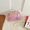Bolsas Dropshipping Transfronteiriças Bordado de Flores Pérolas Bolsa de Mão Bolsa Concha Estilo 2026 Bolsa de Ombro com Corrente Bolsa Transversal com Franja