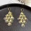 Aretes de Borla Hueca con Concha Incrustada de Diamantes, Aretes de Moda y Elegantes, Versátiles de Lujo Ligero y de Gama Alta al por Mayor para Mujeres