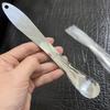 Colher de Sobremesa de Aço Inoxidável Colher para Misturar Café Colher com Padrão de Folha Colher para Sorvete com Cabo Longo Colher de Cavar Cortador de Frutas
