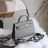 Bolsa Kelly Colorida Mais Vendida no Aliexpress, Bolsa de Mão Feminina Moda Europeia e Americana, Bolsa de Ombro Único Transversal de Alto Padrão para Mulheres