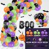 Traje de Arco de Guirnalda de Globos de Halloween Decoración de Globos de Halloween Pastel de Globos de Látex de Murciélago de Calabaza de Halloween