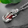 Colgante Sólido Yuhong Granate Rojo Colgante Pixiu Collar Elegante Femenino Dominante Masculino Venta Directa de Fábrica