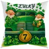 Calle. Funda de Almohada Día de San Patricio Trébol de Cuatro Hojas Letra Dibujos Animados Decoración del Hogar Funda de Almohada Estilo Ins Almohada para Sofá