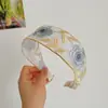 Nova Faixa de Cabelo de Renda Bordada com Rosas, Estilo de Luxo, Estilo Étnico, Tecido Floral Simples, Faixa Larga, Grampo de Cabelo, Acessório de Cabelo