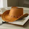 Chapéu de Cowboy Ocidental de Verão Chapéu de Aba Larga Retrô para Viagem Sichuan-Oeste Chapéu de Sol para Fotografia ao Ar Livre Chapéu de Cavaleiro para Montaria em Pastagem