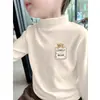 Y2283# Camisa de Respaldo de Cuello Semi-alto De Rong para Niños Ropa de Otoño Ropa Cálida Forrada de Polar Manga Larga Chaqueta Grande para Niños