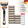 Navaja Manual Transfronteriza 2026 con Cuchillas de Cinco Capas para Hombres, Navaja de Afeitar Tradicional con Cabezal de 5 Cuchillas y Mango