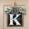 Decoración Personalizada para Puerta Principal Transfronteriza de 26 Letras, Cartel para Puerta, Arreglo de Accesorios, Artesanías de Madera, Adornos Colgantes