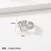Anillo de Segmento de Presión de Aceite de Nicho Europeo y Americano Anillo de Acero Inoxidable Apertura Ajustable para Mujer Forma de Corazón Letra Anillo de Acero de Titanio Sentido Premium