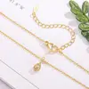 Elegante y Fresca Cadena para Clavícula con Colgante Azul en Forma de Lágrima para Mujer, Nuevo Modelo 2025, Cadena Sencilla Versátil de Lujo Ligero Nicho