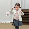 Roupas infantis açúcar de pera conjunto de outono para meninas saia conjunto estilo escolar top infantil saia roupas para bebês meninas