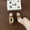 Botas de Neve de Coelho de Desenho Animado Super Fofas para Mulheres 2025 Inverno Quente Pelúcia Curta Botas de Algodão Confortáveis Sapatos de Calçar Fácil
