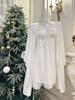 Encaje en la cintura hueco sexy puro quiere con almohadilla en el pecho otoño e invierno mujeres seda de hielo traje de seda ropa de casa