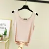 Camisole de Modal Lisa Sem Mangas para Verão Feminina, Top Simples Versátil de Gola U com Corte Justo