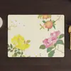 Jogo Americano Estilo Chinês Original, Jogo Americano Floral Estilo Nacional para Mesa, Jogo Americano de Couro para Prato, Impermeável, à Prova de Óleo, Resistente ao Calor, Jogo Americano Estilo Ocidental, Jogo Americano para Estudante