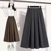5138 Toma Real Precio Real Traje Falda Midi Mujer Falda de Paraguas Adelgazante Oculta Caderas Falda Plisada de Línea A Falda Larga