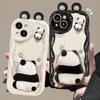 Adecuado para funda de teléfono Apple 17 Pro Max iPhone 15 Lindo Dibujo Animado Oso Panda Muñeco Soporte Colgante 16 Silicona