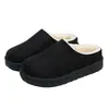 Pantuflas al por mayor, estilo europeo y americano, forradas de algodón, forradas de felpa, para mujer, de suela gruesa, talla grande, estilo nuevo, engrosadas, transfronterizas, sin cordones, pantuflas peludas