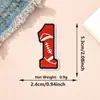 Parches de Tela de Colores Rojos con 26 Letras del Alfabeto Inglés y Números, Estilo Béisbol Americano, Parches Decorativos para Planchar DIY