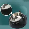 1 pieza Tazones elevados para gatos Tazones de alimentación elevados Acero inoxidable Anti vómitos Tazones de comida y agua para gatos para gatitos de interior