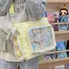 Nueva Bolsa Ita Transparente de Alto Valor Estético, Color Caramelo Fresco y Dulce, Estilo Japonés, Ligera, Gran Capacidad, Cruzada, para Niñas