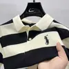 Transpirable Cuello Solapa Casual Nueva Camisa Negocios Rayas Manga Corta Hombre Verano Tops de Gama Alta Sin Planchar
