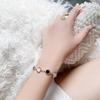 Pulsera de Acero de Titanio Oro Rosa Estilo Coreano Sencilla Personalidad Moda Romano Blanco y Negro Nácar Pulsera Celebridad de Internet Pulsera Combinable