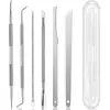 Set de Cuidado de Pies de Acero Inoxidable Transfronterizo Salón de Uñas Tenedor para Piel Muerta Recogedor de Uñas de Doble Cabeza Lima para Pies Herramienta de Exfoliación