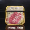 Bolsa de almacenamiento para anillos y pendientes de satén brocado, neceser pequeño con cremallera, bolsa para joyas, bolsa pequeña de tela estilo chino