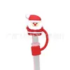 Navidad Nueva Transfronteriza Cubierta de Paja de 8 mm Reno Goma Suave Caja de Regalo de Navidad Tapón de Paja de Dibujos Animados Tapa Antipolvo Cubierta Antipolvo