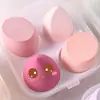 Set de Esponjas de Maquillaje Macaron, Súper Suaves y que No Absorben el Polvo, Rosa Delicado, Adecuado para Uso Seco y Húmedo, Maquillaje para Estudiantes