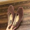 Sapatos Confortáveis e Quentes 2025 Inverno Novo Coreano Dongdaemun Pelo de Vison Laço Forro de Lã Salto Baixo Solado Macio