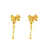 Pendientes de Oro de Arena Vietnamita Estilo Chino Pendientes de Borla de Lazo Hueco de Lujo Diseño Joyería de Larga Duración Fabricante