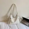 Bolsa de Ombro Color Block com Bolinhas da Moda, Grande Capacidade, Estilo Simples e Relaxado, Bolsa Versátil Casual para o Dia a Dia
