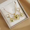 Conjunto de Joias Colar Novo Coração de Pêssego Europeu e Americano Conjunto de Joias Conjunto de Colar Amor Colar Brincos Conjunto de Duas Peças